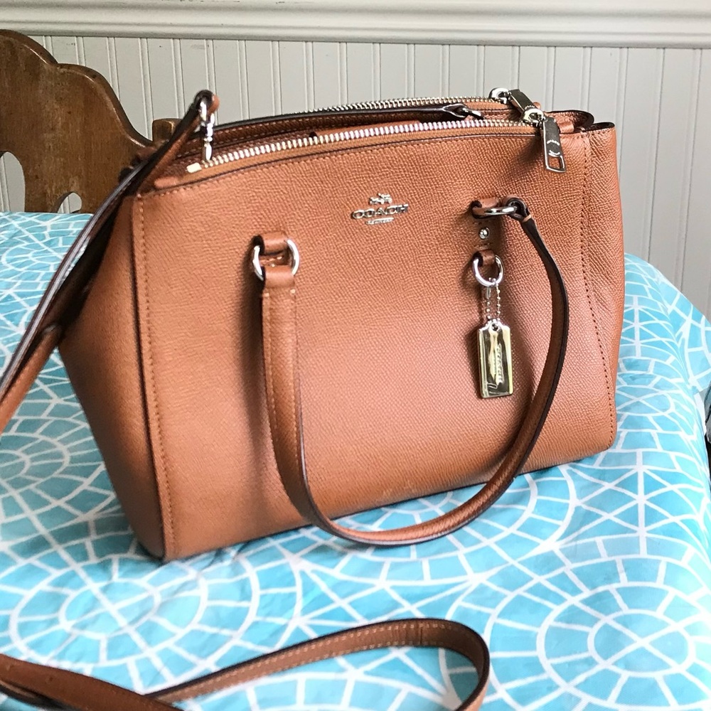 Coach Brown Leather Tote with Gold Hardware